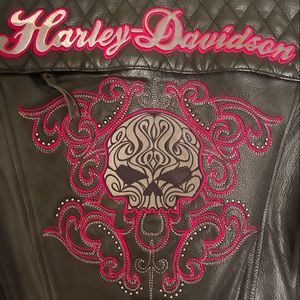 Rare Harley Davidson Women's SCROLL Leather Jacket. WILLIE G